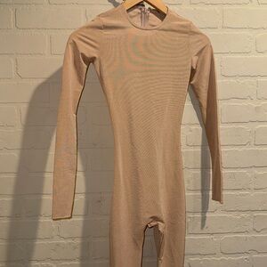 Skims jumpsuit Womens Crew Neck One Piece Clay long sleeve NEW